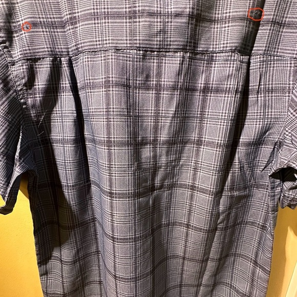 Haggar Men's Navy Blue Plaid Button Down Collared Shirt - Picture 5 of 9